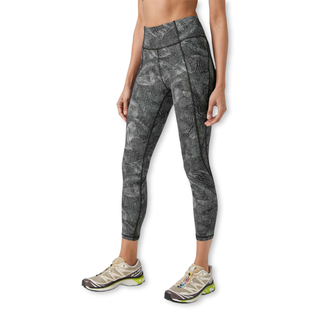 Lululemon Time To Sweat Crop 23 Leggings Black Mesh Mist Size 4 Yoga Pants
